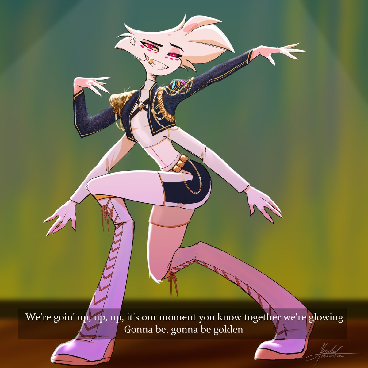 Yeah I'm going obsessed--- here ya go~ 
#KPOPDEMONHUNTERS 

#HazbinHotel | #angeldust