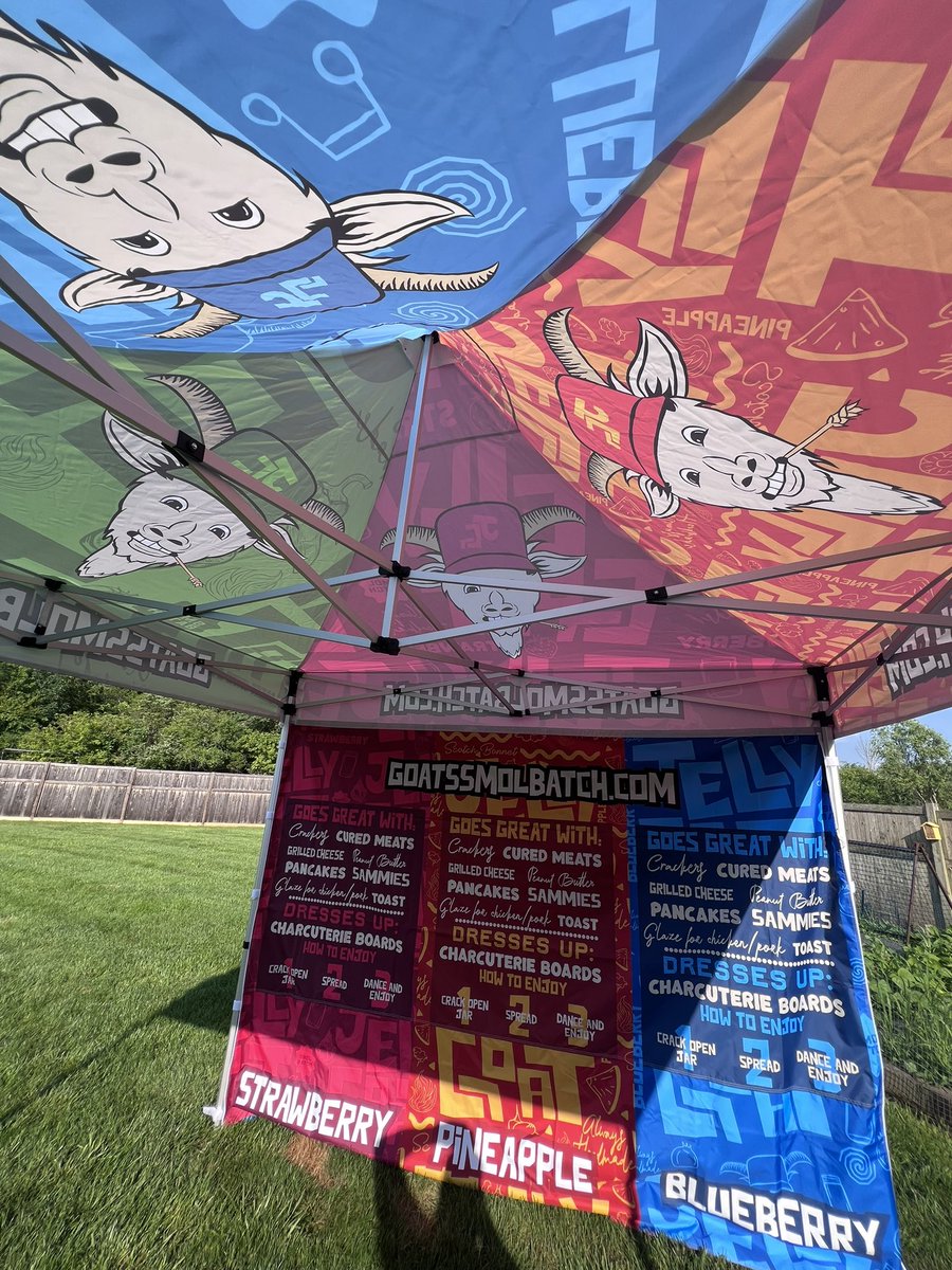 JellyGOATinc (@goatssmolbatch) on Twitter photo Shout out to <a href="/iamhaleyshane/">Haley🔥Shane | Traveling Brand Bard</a> and her talents
Needed a tent for markets and trade expos. Asked her to design something for me to make us stand out in the crowds.
She always delivers!!! Shout out to <a href="/iamhaleyshane/">Haley🔥Shane | Traveling Brand Bard</a> and her talents
Needed a tent for markets and trade expos. Asked her to design something for me to make us stand out in the crowds.
She always delivers!!!