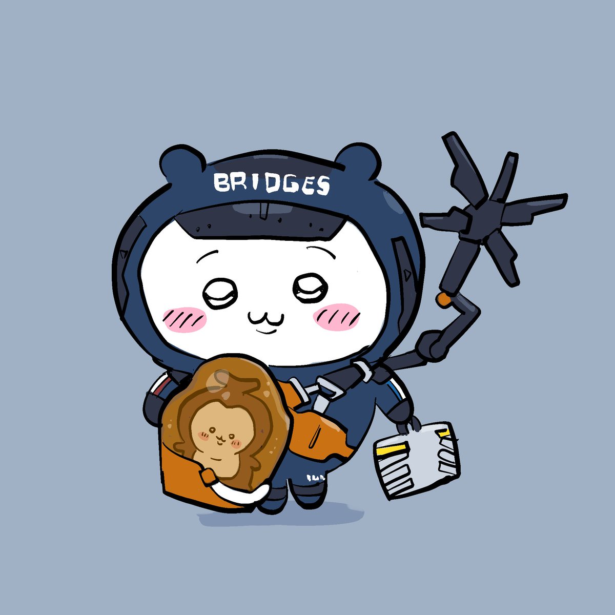 Garrrros's tweet photo. I want to be a porter like this. #chiikawa #DeathStranding2 https://t.co/NixUo8Q4K8