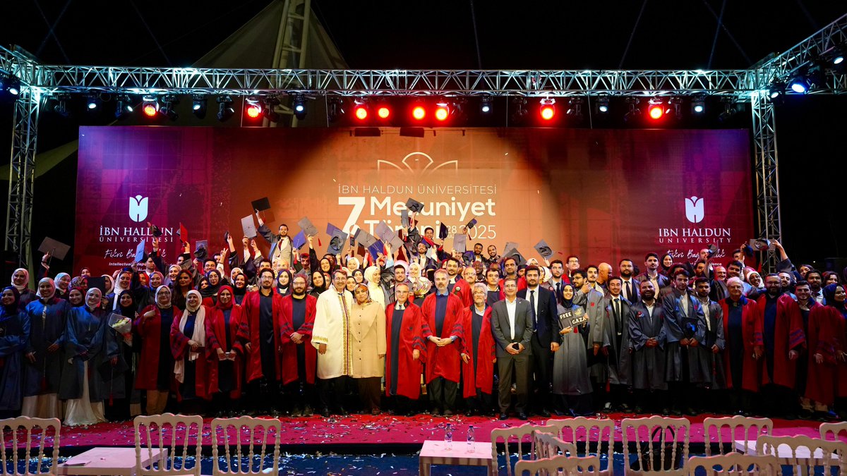 7. Mezuniyet Törenimiz; Cumhurbaşkanı Yardımcımız Cevdet Yılmaz, İstanbul Valimiz Davut Gül, TÜRGEV Yönetim Kurulu Başkanı Hatice Akıncı Yılmaz, Mütevelli Heyeti Başkanımız Prof. Dr. İrfan Gündüz, Başkan Vekilimiz Necmeddin Bilal Erdoğan’ın yanısıra akademi, siyaset, iş ve medya