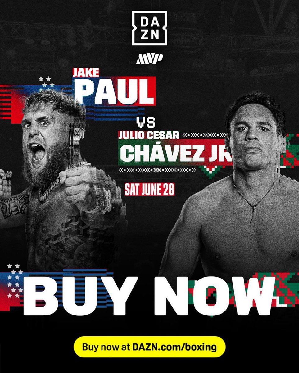 TVDELDEPOR1's tweet image. Boxeo
Jake Paul 🆚 Julio César Chávez JR
20:00 HRS ET 
📱💻 @DAZNBoxing PPV

🎙️ @CelisDeportes
🎙️ @Romeroboxing

#DAZNBoxing | #PaulChavezJr