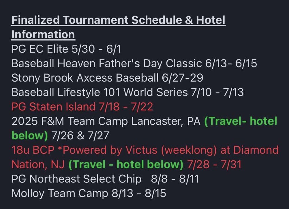 Griffinsharkey0's tweet photo. My summer schedule plus July 2nd NY State Games https://t.co/yYIwf0FTrF