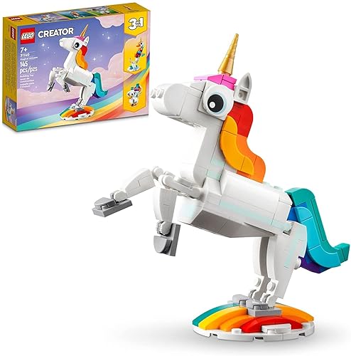 I just received LEGO Creator 3 in 1 Magical Unicorn Toy, Transforms from Unicorn to Seahorse to Peacock, Rainbow Animal Figures, Unicorn Gift for Grandchildren, Girls and Boys, Buildable Toys, 311 from sewk via Throne. Thank you! throne.com/salem_tk #Wishlist #Throne