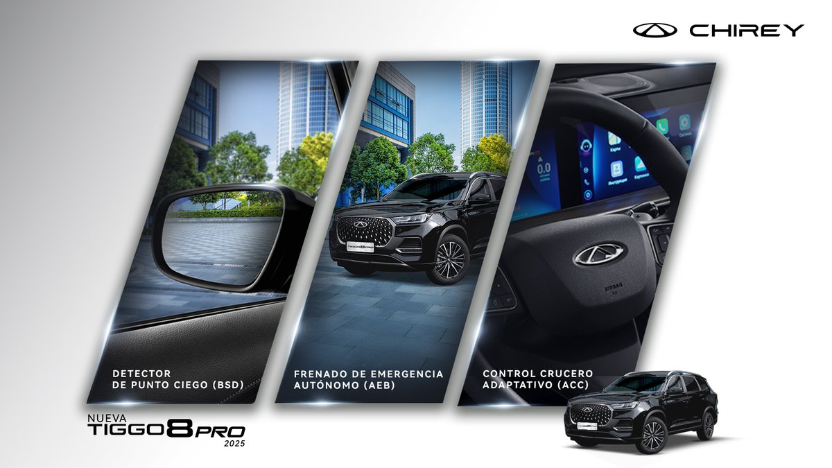 La nueva #Tiggo8Pro cuenta con hasta 10 ADAS para una conducción segura. Haz clic, condúcela y vive un momento de primera clase: brnw.ch/21wTL4b