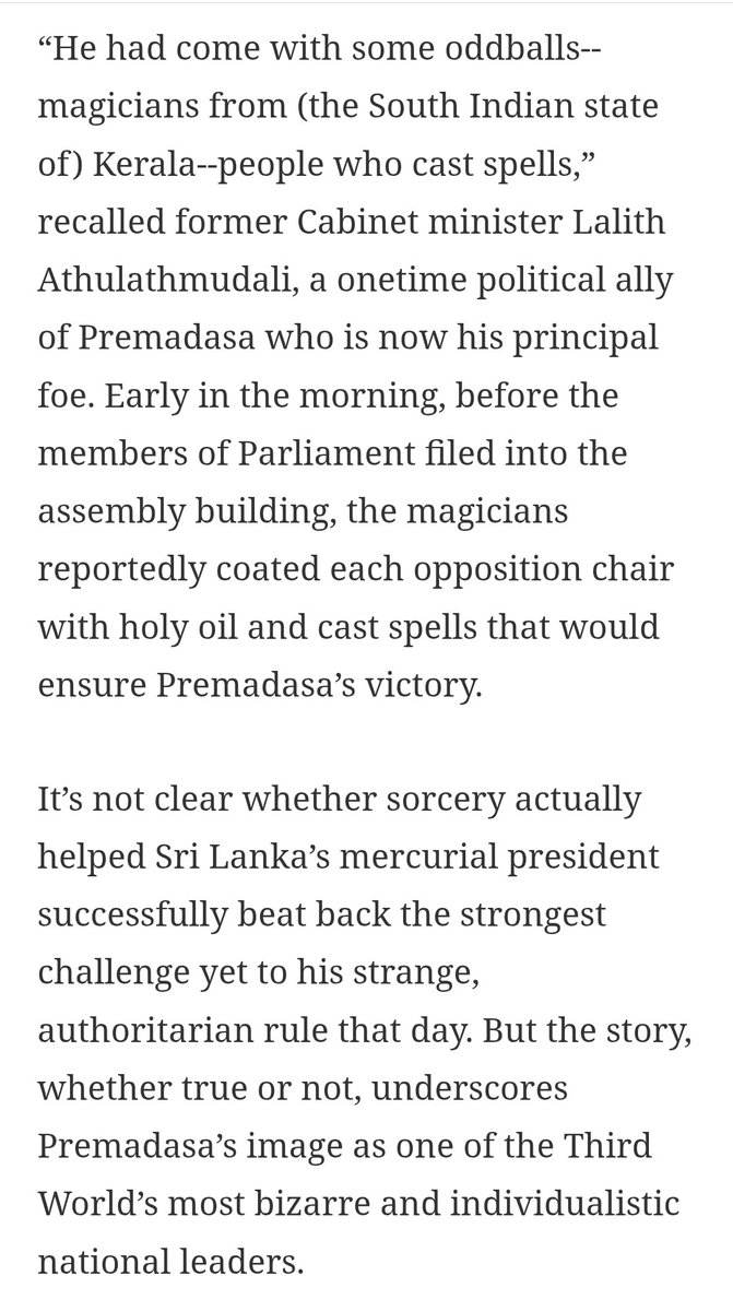 nomadic_sanjee's tweet photo. I am grateful to @KusumW who shared this article of @latimes.
I didn't know the details of Impeachment charges. Wow!
1. A replica of the king's throne at home
2. "Miracle" news stories
3. A blessed chair
4. A museum for oneself
#SriLanka
#PremadasaLegacy
#TerrorYears https://t.co/O53mnJlLmr