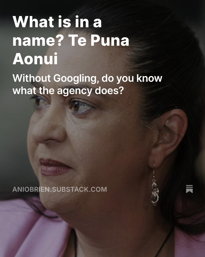 "At this point you may be beginning to understand why the minister was concerned that New Zealanders might not know what Te Puna Aonui is."
aniobrien.substack.com/p/what-is-in-a…