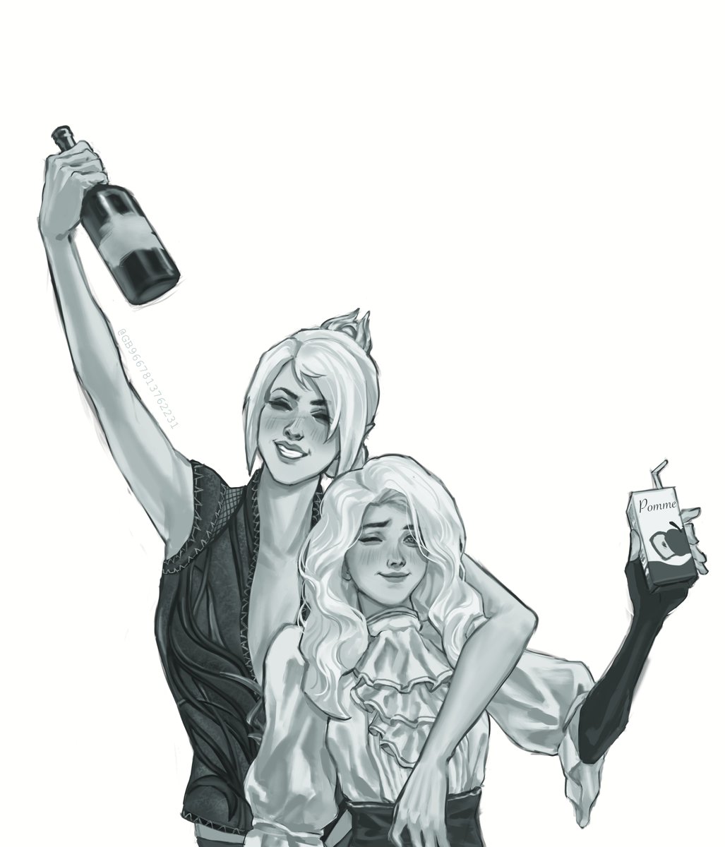 God's favorite princesses done by <a href="/GB9667813762231/">GB</a> (SH certainly deserves a little sister!) 🤭

Kept in B&amp;W to mask over certain spoilers. Feel free to use as long as original artist is given credit.
#shadowheart #BG3 #ClairObscurExpedition33 #Expedition33