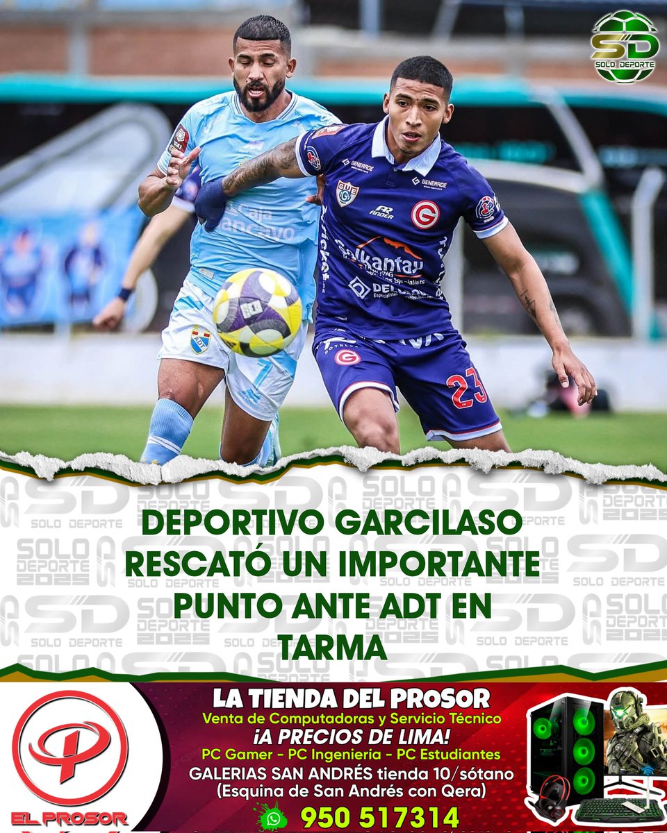 SoloDeporteC's tweet photo. 🗞️ @Dep_Garcilaso rescató un punto tras empatar a cero goles con ADT en Tarma.

Los Celestes terminaron con 10 hombres tras la expulsión de Xavi Moreno, además Ezequiel Naya salió lesionado al inicio del encuentro.

#Noticias
#SoloDeporte https://t.co/6owneqH3Jm