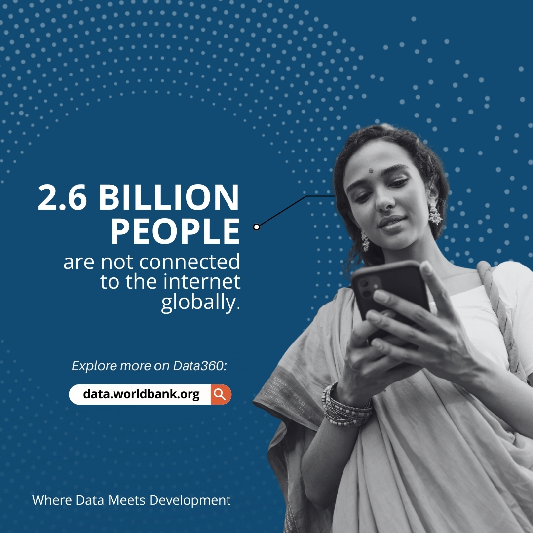 WBPubs's tweet image. How connected is the world today, and who’s still left behind? 💻

Explore the new #Data360 platform to access key data on internet access, mobile connectivity, and the digital divide across regions.

Start here: wrld.bg/EBoU50VNiph| #DataMeetsDevelopment