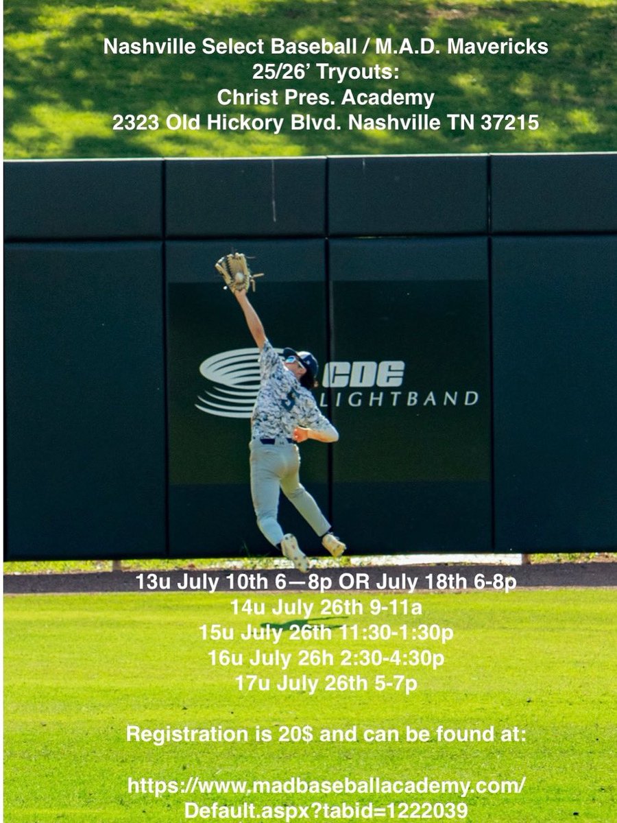 nashvilleselectbaseball (@nashvilleselec1) on Twitter photo New Era for Nashville Select! We will be partnering with <a href="/madmaverickstn/">M.A.D. Mavericks Baseball Academy</a> beginning with tryouts this July.. more into and Registrations at nashvilleselectbaseball.com New Era for Nashville Select! We will be partnering with <a href="/madmaverickstn/">M.A.D. Mavericks Baseball Academy</a> beginning with tryouts this July.. more into and Registrations at nashvilleselectbaseball.com