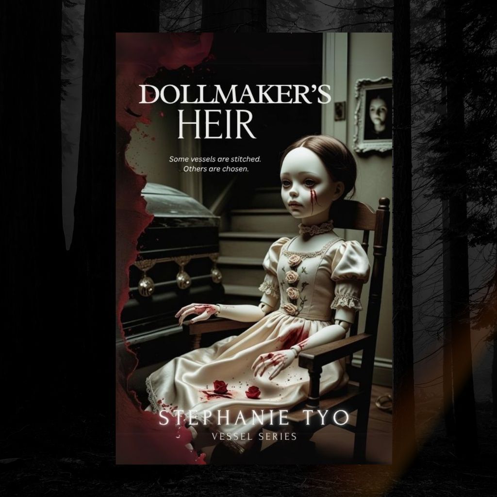 TyoStephanie's tweet image. Imagine finding a doll that looks exactly like you.
Same clothes. Same birthmark. Same smile.

🅰️ Burn it
🅱️ Run
🅾️ Lock it in the attic
🆎 Bow to it

🪞 Find out what Corinne chooses… July 1st.

#InteractiveHorror #VesselSeries #HorrorReaders