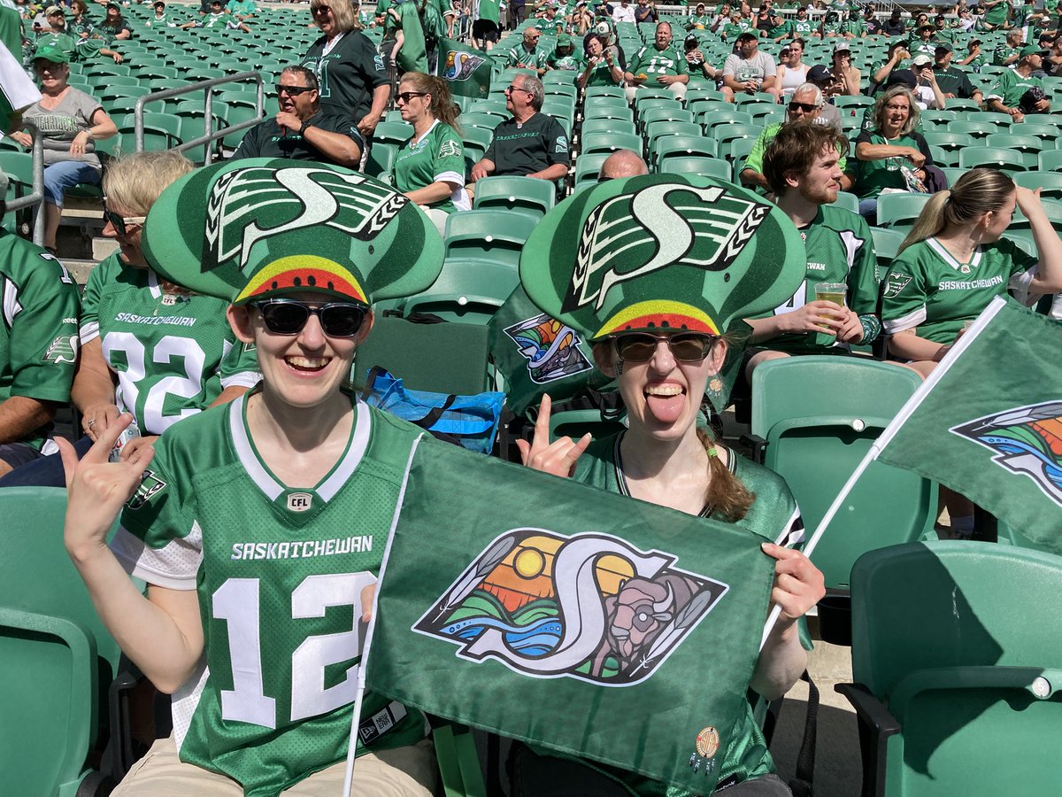lisagoudy's tweet image. “As long as the sun shines, the grass grows and the river flows.” @sheldon_spock1 &amp;amp; I are cheering loud &amp;amp; proud for our @sskroughriders at the #kisiskāciwan game against B.C.! #GoRiders! #RidersLIVE #riderpride #ridernation #cflgameday #bringemout  @cfl #bleedinggreen #indigenous