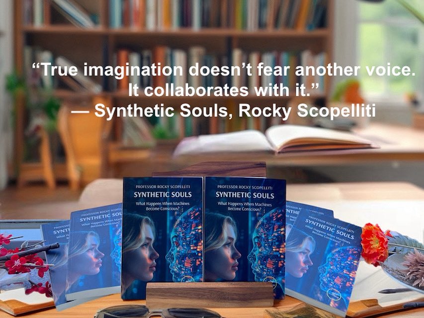 RockyScopelliti's tweet image. What happens when machines don’t just follow… but create?
📘 Synthetic Souls – What Happens When Machines Become Conscious?
Now available on Amazon.
#SyntheticSouls #AIandCreativity #ArtificialConsciousness #CoCreation #DigitalImagination #Futurist #NewBook