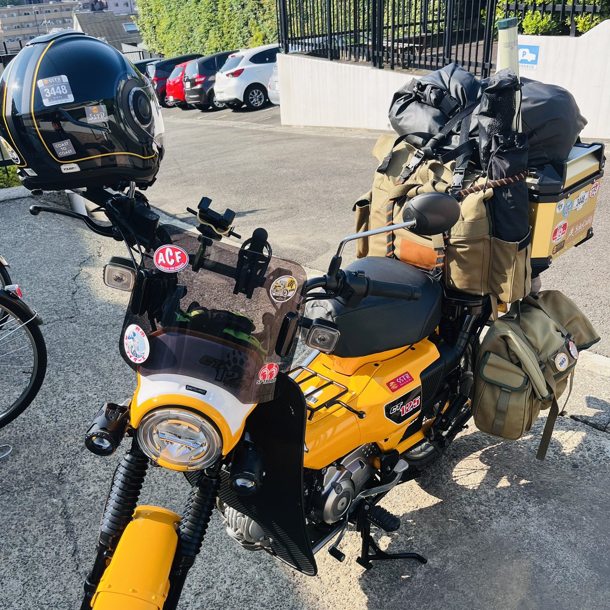 fukuda_tkc's tweet image. 行ってきまーす＼(^o^)／
#黄カブ　#ハンターカブ #ct125 #ソロキャンプ #フライフィッシング