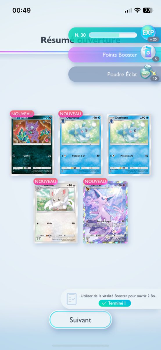 NemuzukiKokoa's tweet image. OMG deuxièmes booster ouvert du nouveau paquet et j'ai eu Mentali full art 🥺💖