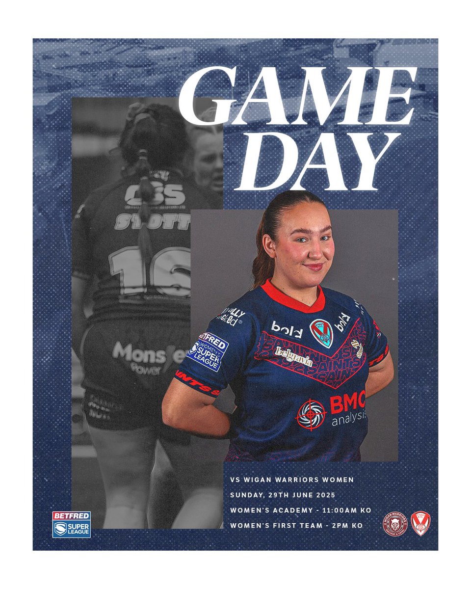 St.Helens Women (@saints1890women) on Twitter photo ๐ต๐ด ๐พ๐ถ๐ด๐ฌ๐ต'๐บ ๐ฎ๐จ๐ด๐ฌ ๐ซ๐จ๐
๐ <a href="/WiganWarriorsRL/">Wigan Warriors ๐โช๏ธ</a>
โ Double Header
๐ Robin Park Arena
๐ Academy - 11am KO
๐ First Team - 2pm KO
๐ Available at the ground
๐บ Live on <a href="/TheSportsman/">The Sportsman</a> from 1:45pm
#COYS ๐ต๐ด ๐พ๐ถ๐ด๐ฌ๐ต'๐บ ๐ฎ๐จ๐ด๐ฌ ๐ซ๐จ๐
๐ <a href="/WiganWarriorsRL/">Wigan Warriors ๐โช๏ธ</a>
โ Double Header
๐ Robin Park Arena
๐ Academy - 11am KO
๐ First Team - 2pm KO
๐ Available at the ground
๐บ Live on <a href="/TheSportsman/">The Sportsman</a> from 1:45pm
#COYS