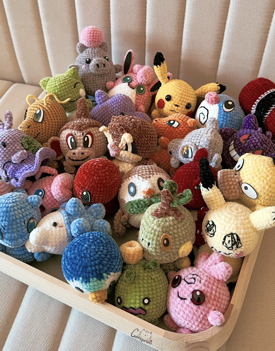 A peek at my ever-growing Poké-amigurumi crew 💖🧶 
Can you spot your favorite?

instagram.com/catmigurumi