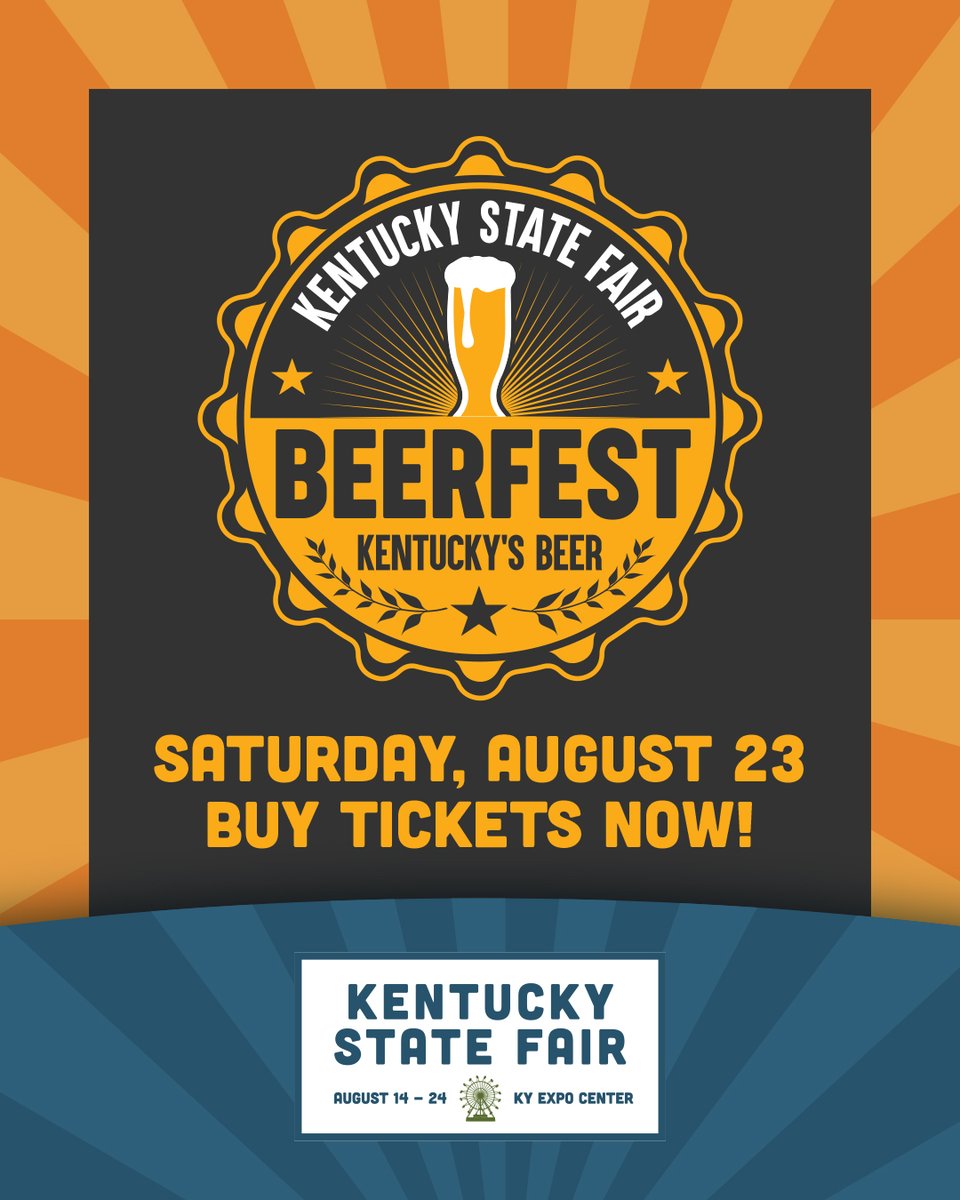 kystatefair's tweet image. Returning for its third year, BEERFEST is BACK, and tickets are HOT🔥! Sample local brews, add-on a bourbon tasting, and enjoy the fun on Saturday, August 23. Snag your online tickets (which include fair admission and parking) while you can: go.kyvenues.com/45JkWUr
