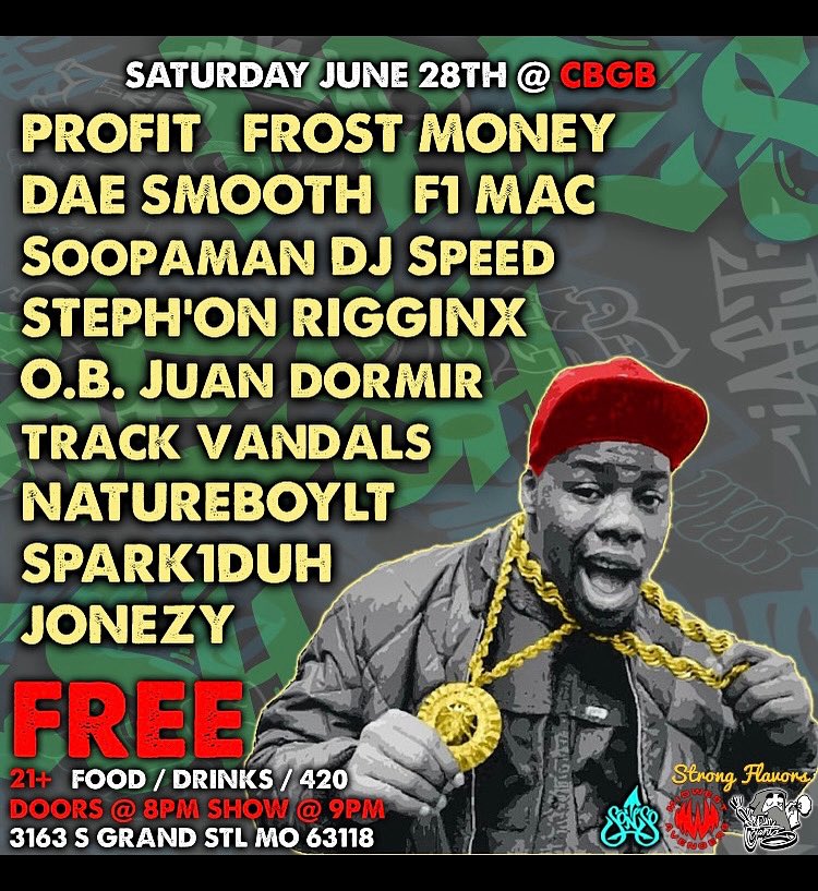 spark1duh's tweet image. Tonight at CBGB in St. Louis!! 😶‍🌫️ Smoke Session at 8:00pm, then shooting a video for the new Death &amp;amp; Taxes song “Downtown” featuring John Harrington and Jonezy at 8:30pm!  It’s gonna be a party y’all!!  🎉💯💚🔥😶‍🌫️🎉