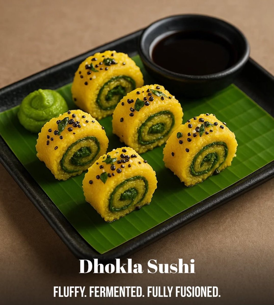 Pushkar Ranade (@magicsilicon) on Twitter photo Dhokla sushi Dhokla sushi
