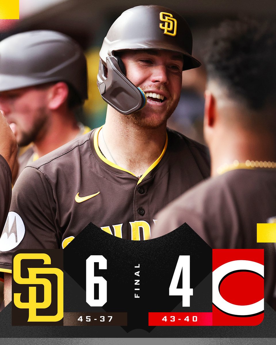 MLB's tweet image. Gavin Sheets' three-run home run is the difference for the @Padres.