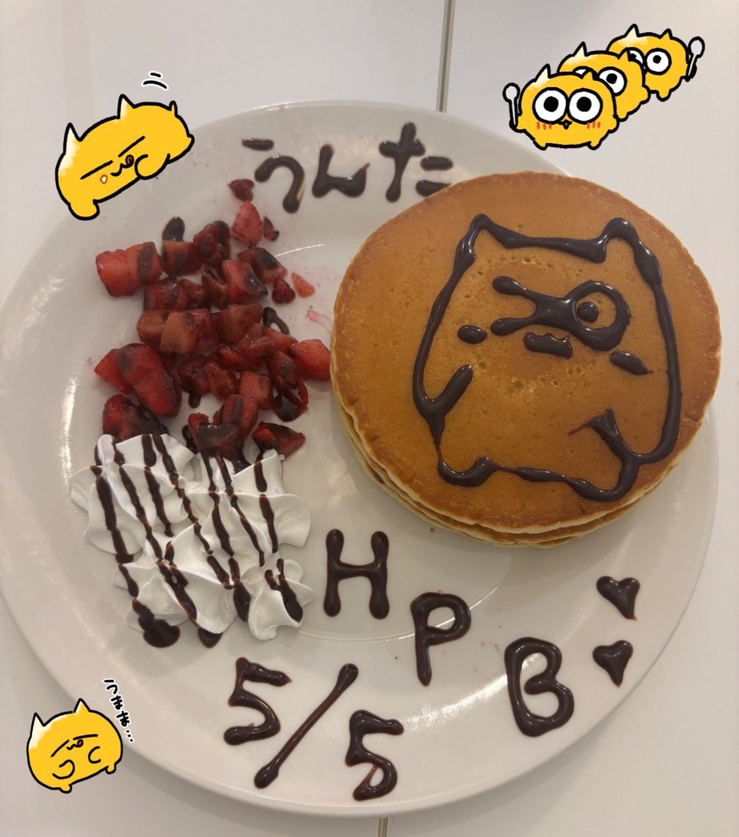 untanyan's tweet photo. 推しコンカフェ嬢にうんたねこ落書きしてもらったよ（ᐡｐ  ̫ ｑᐡ）💛🎶
#うんたねこ https://t.co/F0M5ow8t9i