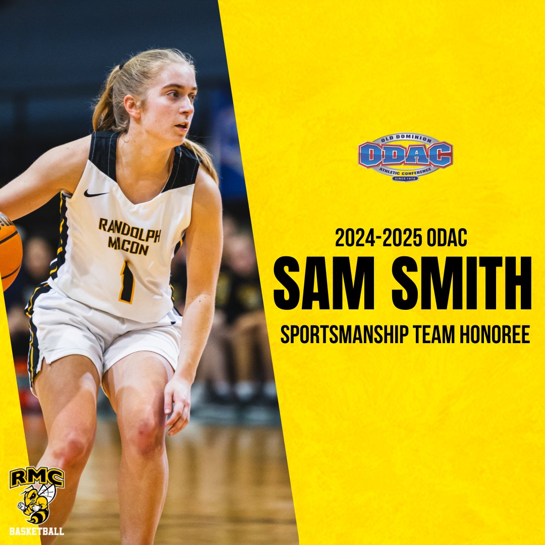 RMCWBB's tweet image. Congratulations to Sam Smith, named to the 𝟐𝟎𝟐𝟒-𝟐𝟓 𝐎𝐃𝐀𝐂 𝐖𝐢𝐧𝐭𝐞𝐫 𝐒𝐩𝐨𝐫𝐭𝐬𝐦𝐚𝐧𝐬𝐡𝐢𝐩 𝐓𝐞𝐚𝐦!
Your integrity, respect, and leadership do not go unnoticed! We could not be more proud of you!
#YellowJacketPride