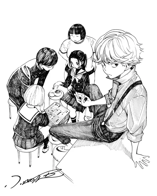 #ヒカ碁展  開催まであと5日!
特別描き下ろしイラストは<葉瀬中囲碁部のメンバー>

┈┈⚪⚫⚪┈┈
『ヒカルの碁』原画展が7月4日(金)より開催!
https://t.co/qspHhwYNHv
┈┈⚪⚫⚪┈┈

詳細情報は、【公式】ヒカルの碁 │ 原画展(@hikarunogo_ex) アカウントをフォローしてご確認ください。 