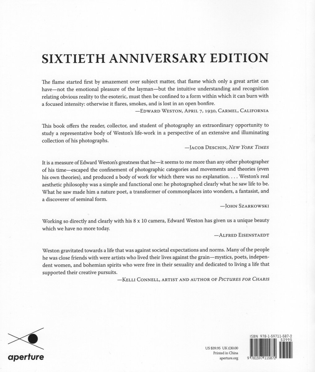 New Photography Book: 
.
'Edward Weston: The Flame of Recognition' - 📸
.
#Genius &amp; #Inspiration ♡
.
<a href="/aperturefnd/">Aperture</a> - #sixtietyanniversaryedition - #photographybook 📖