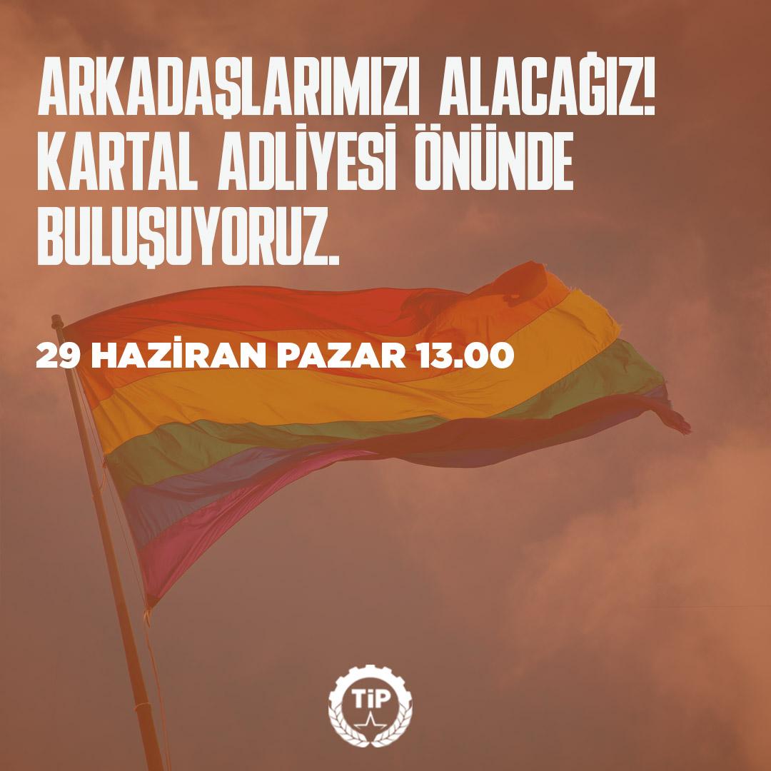 Yoğurtçu Parkı'ndaki eşit yaşam ve özgür varoluş etkinliğimize gerçekleştirilen gözaltı sonrasında parti üyelerimiz bugün saat 13.00'de adliyeye sevk edilecekler.

Hiçbir suçu olmayan, hiçbir gerekçe gösterilmeden gözaltına alınan tüm arkadaşlarımızı alacağız.