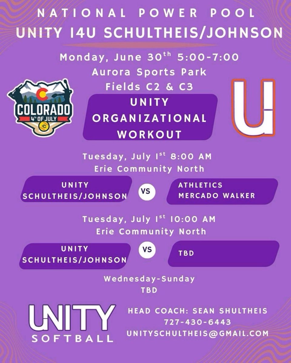 Peyton Clark 2029 (PC) (@4peytonclark) on Twitter photo LETS GOO!! Here we come Colorado! Come check us out! <a href="/unityschultheis/">Unity 14u Schultheis/Johnson</a> <a href="/HayleyEaton14/">Hayley Eaton</a> @UnityCoachB <a href="/UnityCoachJosh/">Josh Johnson</a>
<a href="/Thorne2028/">Adrianna Thorne</a> <a href="/KabellaCorning/">KabellaCorning2028</a> <a href="/Maddalynej3/">Maddalynejones2029</a> <a href="/EllaFleming2028/">Ella Fleming 2028</a> <a href="/avakessler_2029/">Ava Kessler 2029</a> <a href="/SkylarFlack2028/">Skylar Flack</a> <a href="/Ella_Gill12/">Ella Gill 2028</a> <a href="/cass_allen2028/">Cassidy Allen 2028</a> <a href="/KacieRiggan/">Kacie Riggan</a> <a href="/LilyBriscoe2028/">LilyBriscoe2028</a> LETS GOO!! Here we come Colorado! Come check us out! <a href="/unityschultheis/">Unity 14u Schultheis/Johnson</a> <a href="/HayleyEaton14/">Hayley Eaton</a> @UnityCoachB <a href="/UnityCoachJosh/">Josh Johnson</a>
<a href="/Thorne2028/">Adrianna Thorne</a> <a href="/KabellaCorning/">KabellaCorning2028</a> <a href="/Maddalynej3/">Maddalynejones2029</a> <a href="/EllaFleming2028/">Ella Fleming 2028</a> <a href="/avakessler_2029/">Ava Kessler 2029</a> <a href="/SkylarFlack2028/">Skylar Flack</a> <a href="/Ella_Gill12/">Ella Gill 2028</a> <a href="/cass_allen2028/">Cassidy Allen 2028</a> <a href="/KacieRiggan/">Kacie Riggan</a> <a href="/LilyBriscoe2028/">LilyBriscoe2028</a>