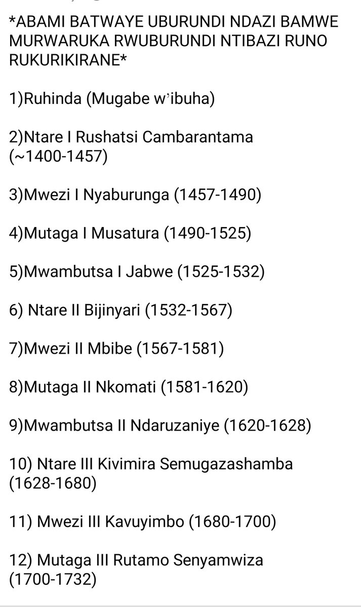 Urutonde rwukugene uburundi bwatwawe nintwaro yacami kuva kuri Ruhinda🤌✍️