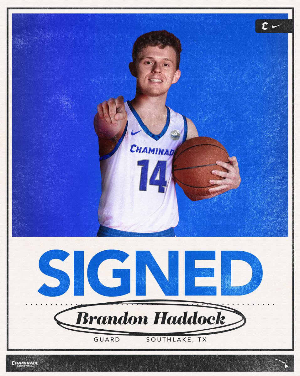 Chaminade University Men’s Basketball (@swordsmbb) on Twitter photo 📣 Welcome our third 2025–26 signee — Brandon Haddock (<a href="/Brandonhaddock7/">Brandon Haddock</a>)
🏀 6’1” guard from Southlake, TX
Spent 4 seasons at Utah, bringing leadership and high-level experience.
We’re excited to have him in Honolu 📣 Welcome our third 2025–26 signee — Brandon Haddock (<a href="/Brandonhaddock7/">Brandon Haddock</a>)
🏀 6’1” guard from Southlake, TX
Spent 4 seasons at Utah, bringing leadership and high-level experience.
We’re excited to have him in Honolu