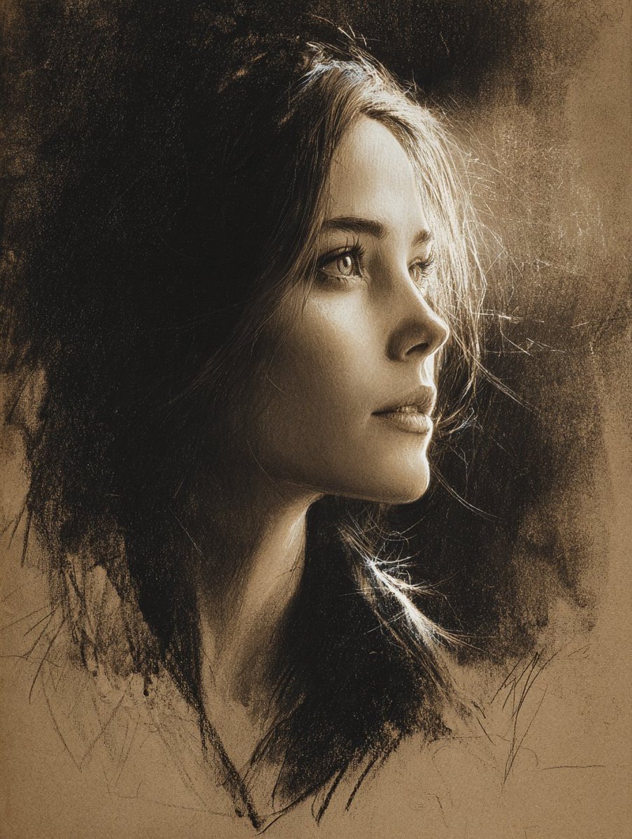 AllaAisling's tweet image. Prompt Share: Charcoal Powder and Eraser Drawing

A dramatic drawing of [SUBJECT] made with charcoal powder and erased highlights, creating soft textures, glowing light effects, and expressive shadows on toned paper.

MJ with my --p style