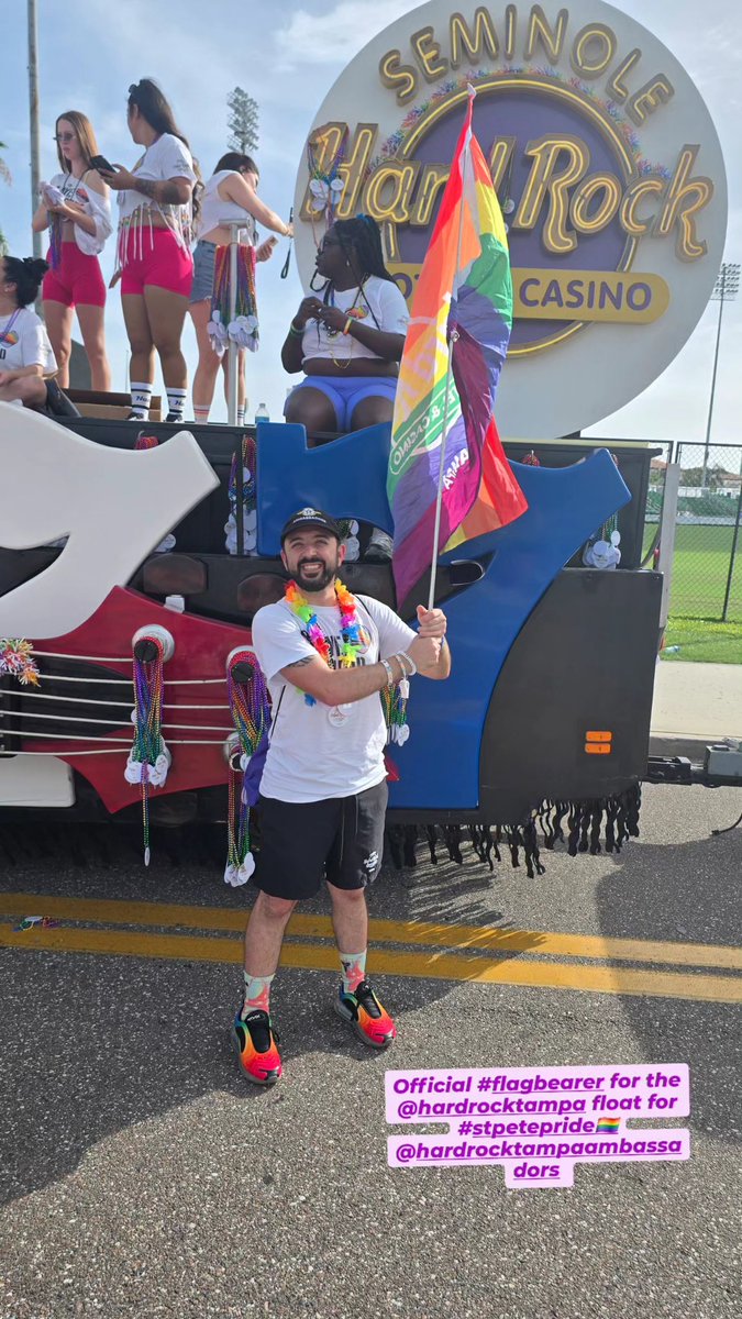 Walking the streets of St. Pete, waving the 🏳️‍🌈 kicking it with all the beautiful people as an <a href="/SHRTAmbassadors/">Hard Rock Tampa Ambassadors</a> for <a href="/SHRTampa/">Seminole Hard Rock Tampa</a> #HappyPride2025