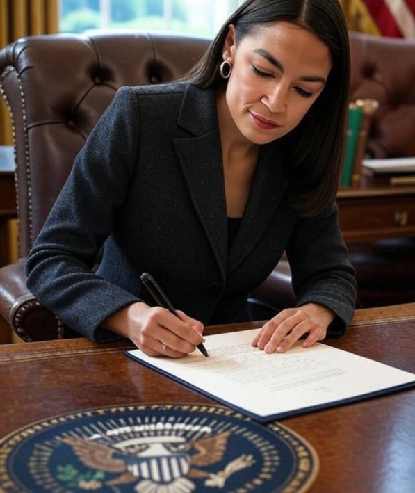 AOC in 2029 fixing the damage Trump has done.