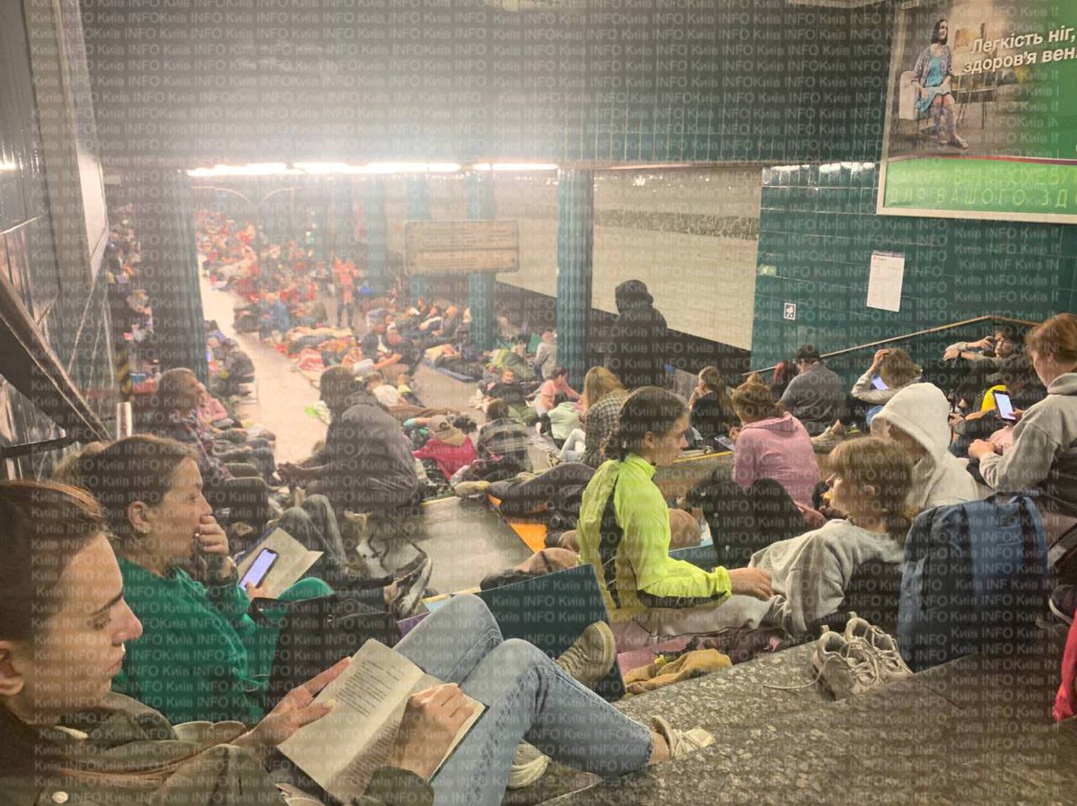 TWMCLtd's tweet image. How's your bed tonight?
Better than this?

Metro stations in Kyiv.
#UkraineUnderAttack