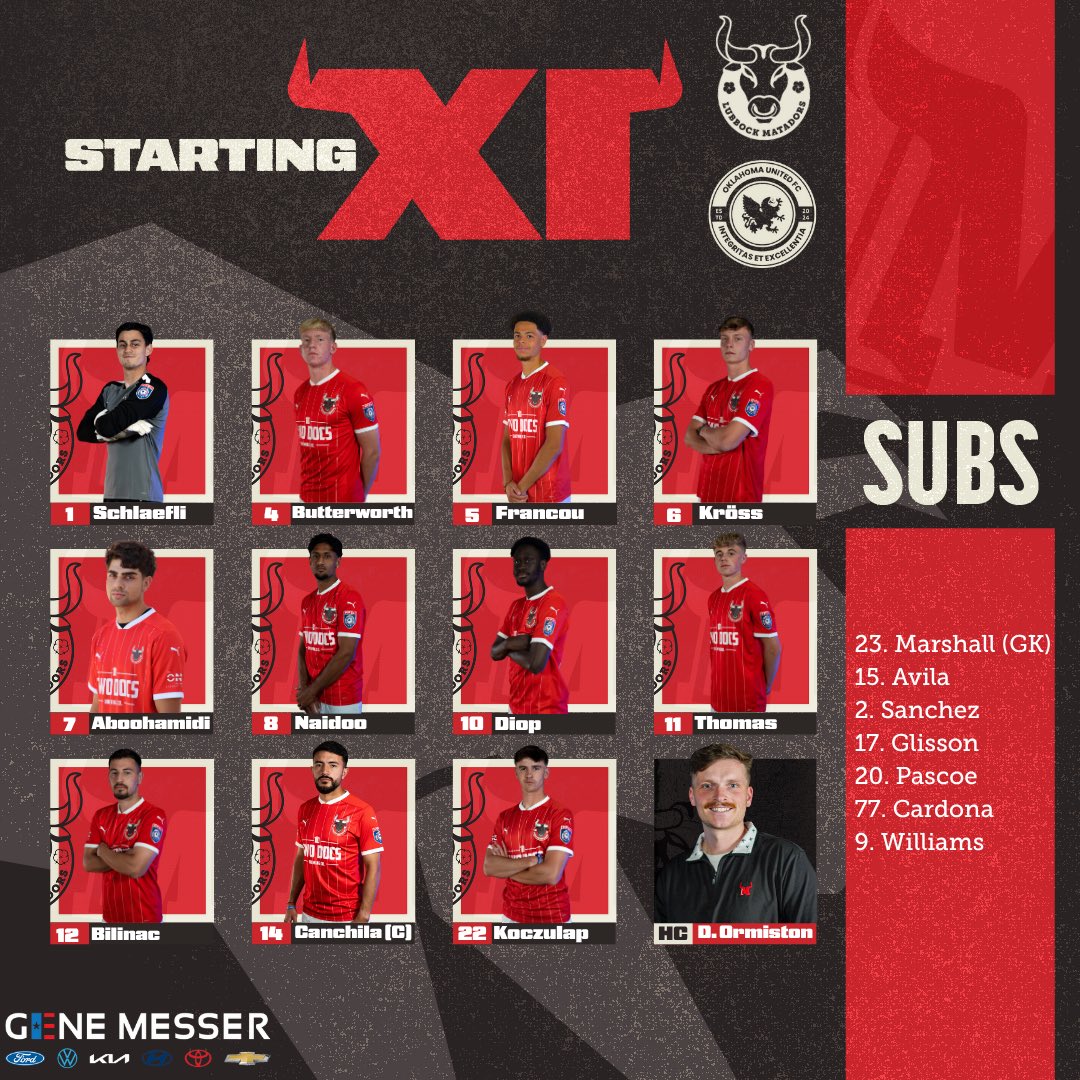 Starting XI for tonight’s game! 🔴⚫️