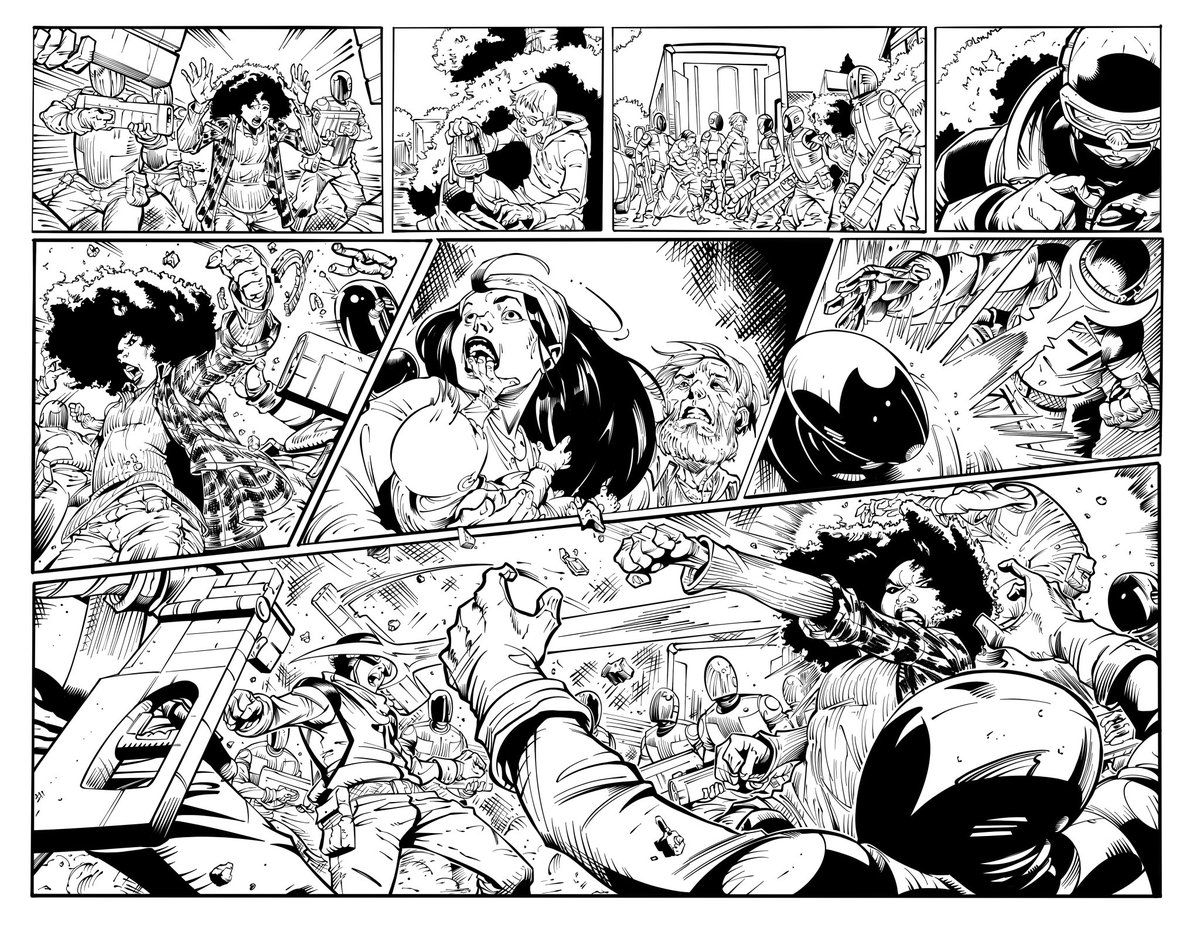 #Practice #inks in <a href="/Procreate/">Procreate</a> on a great #Superb #DoublePage by my pal <a href="/raheight/">Ray-Anthony Height</a>