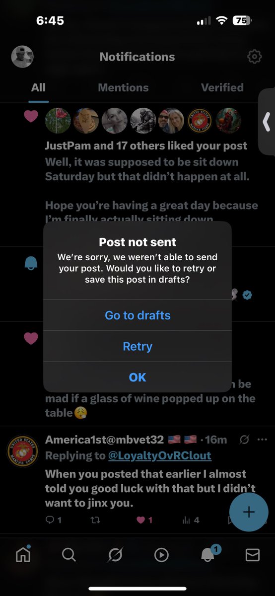 LoyaltyOvRClout's tweet image. I’m legitimately trying to post dinner and it keeps saying “can’t send”…
I swear, I’ve had more issues since this checkmark was gifted to me.