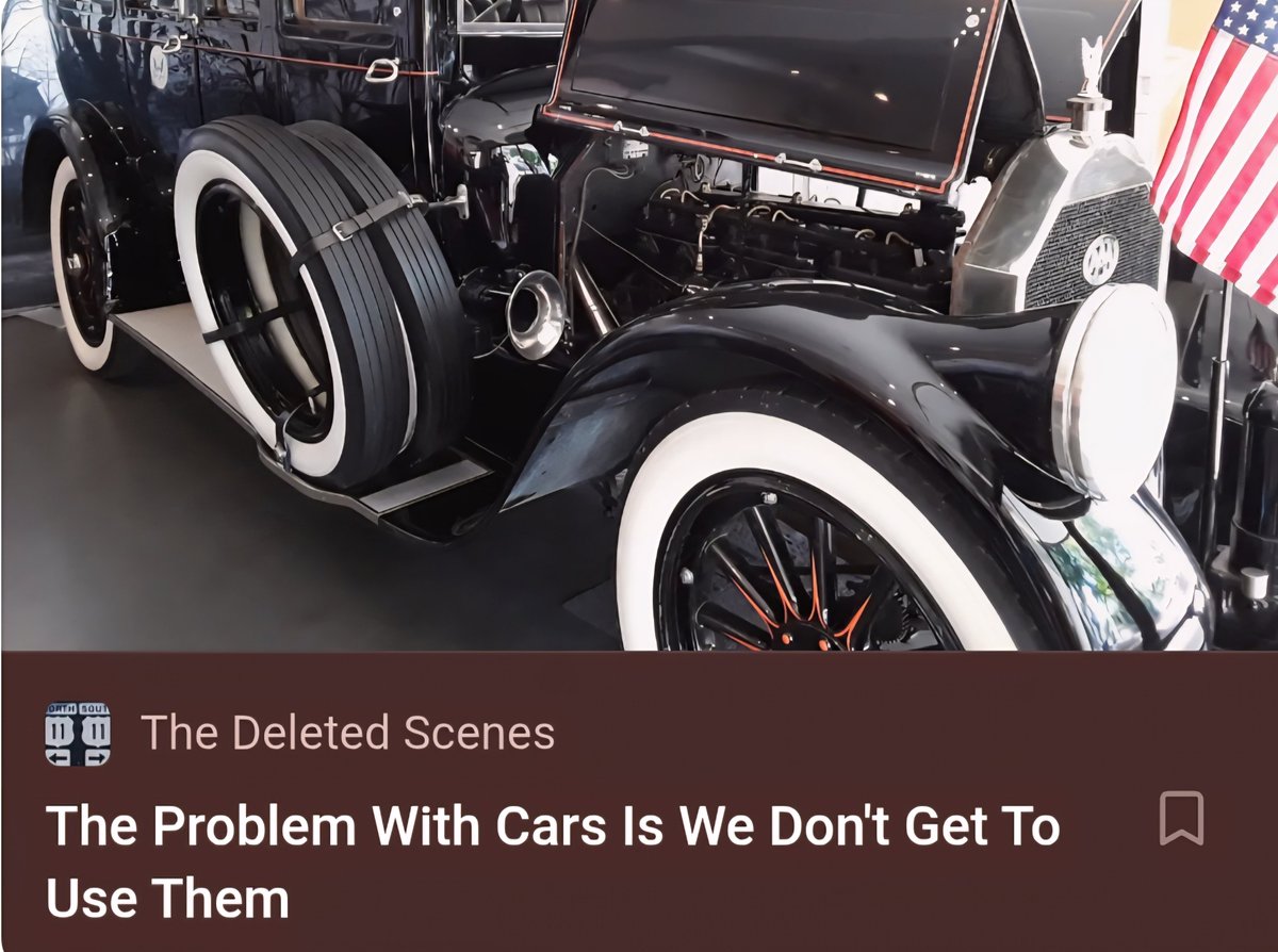 ad_mastro's tweet image. "Driving a car in a suburban-sprawl environment is like listening to dance music and not being allowed to tap your feet." thedeletedscenes.substack.com/p/the-problem-…