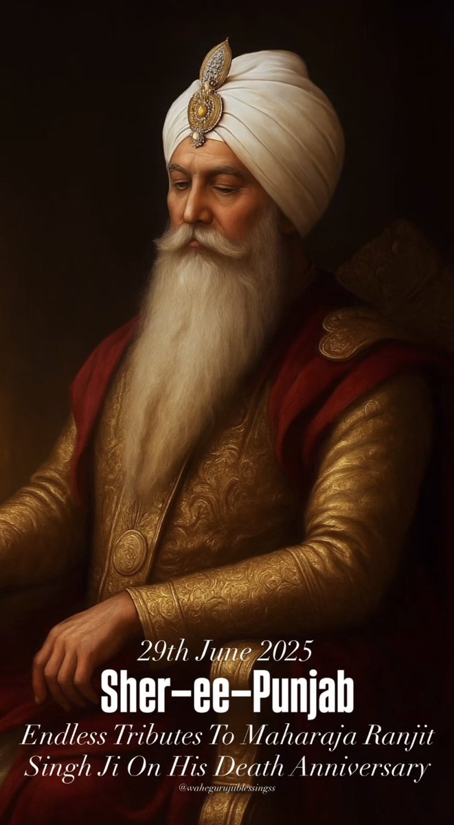 On this day, we honor the memory of Maharaja Ranjit Singh, a true visionary and a great leader. His contributions to Punjab and the Sikh Empire will never be forgotten.🙏🙏