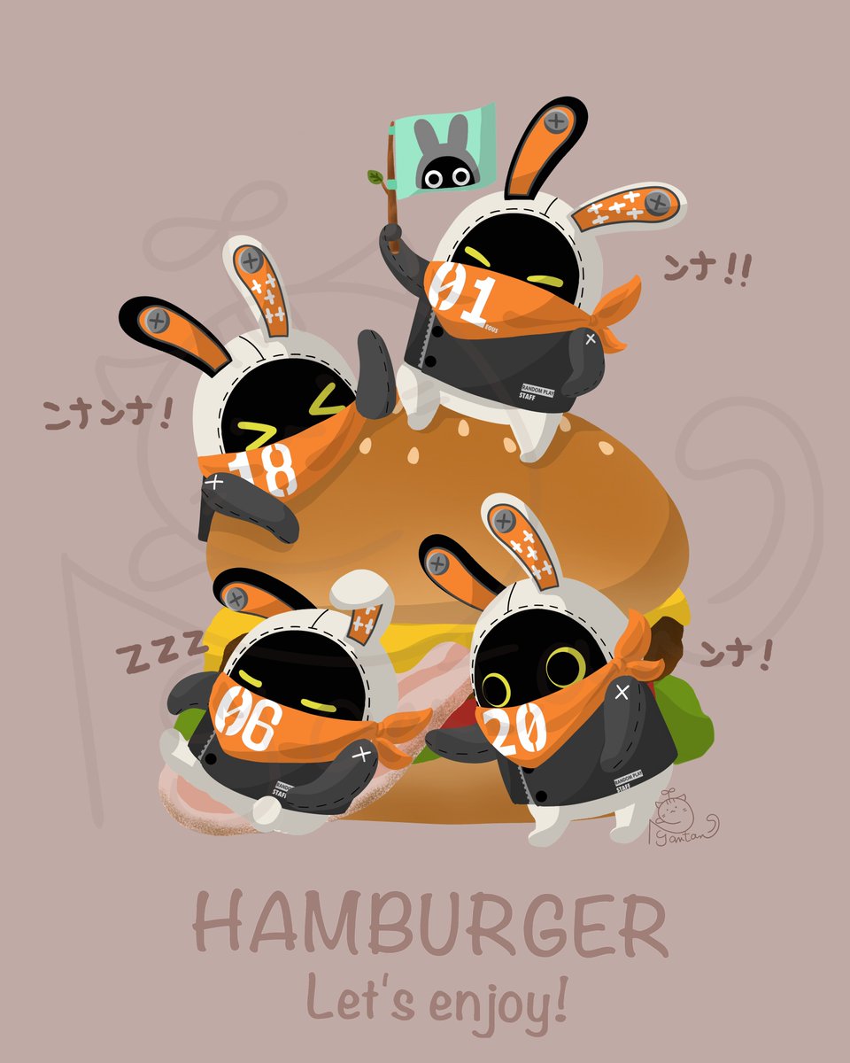 みんな勢揃い🐰⸝꙳*🍔

 #ボンプ
 #ゼンゼロ絵描きさんと繋がりたい