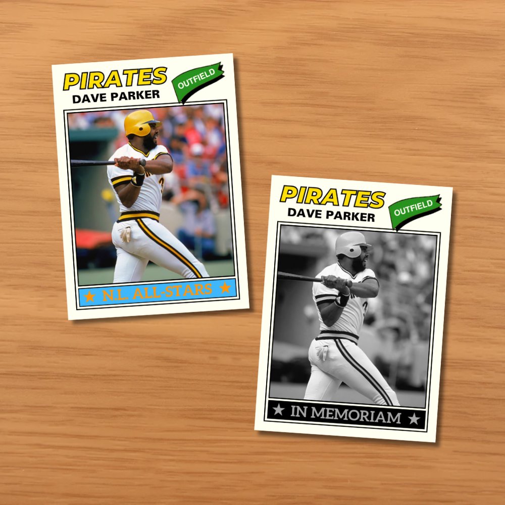 roselleavenue's tweet image. Custom Dave Parker #Pirates cards. $9 each. Rest in Peace, Mr. Parker. You were a magnificent ballplayer ππ
