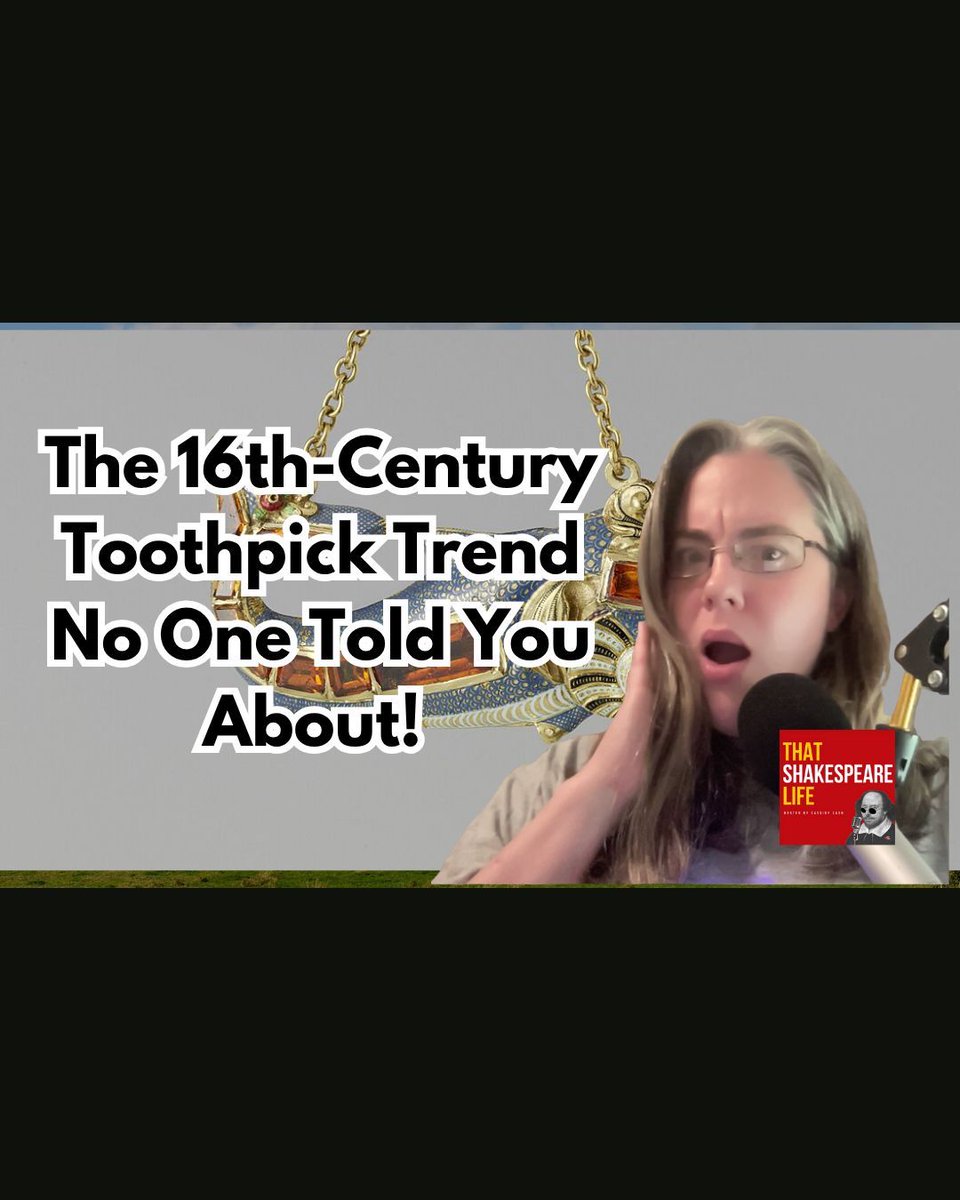 🦷 In Shakespeare’s England, rich men wore toothpicks as flashy jewelry—so over-the-top, Shakespeare mocked them in All’s Well That Ends Well! Join me on YouTube to explore this eye-catching 16th-century trend:  🔗 Watch Now: youtu.be/8I4F0WB67ww 

#Shakespeare #History