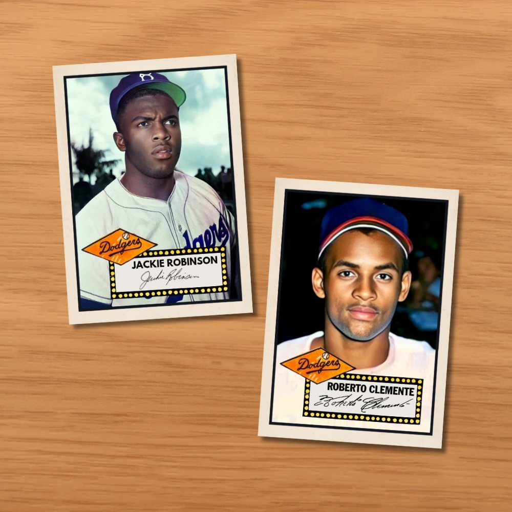 roselleavenue's tweet image. Custom cards of Jackie Robinson and Roberto Clemente at $9 each π