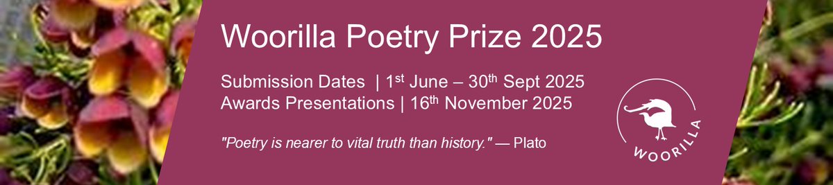 PrizePoetry's tweet photo. 2025 Woorilla Poetry Prize is Open - https://t.co/NxWwVsn15h https://t.co/JJDXqAEh3p
