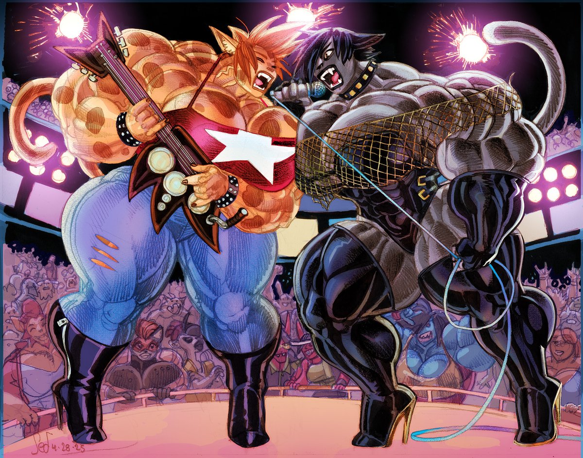 Jed Dougherty (@jebriodo) on Twitter photo Grace and Mona rock out 
Color sketch commission of a pair of giant catwomen for
<a href="/RitzBeretta/">The Ritzler π₯</a> Grace and Mona rock out 
Color sketch commission of a pair of giant catwomen for
<a href="/RitzBeretta/">The Ritzler π₯</a>