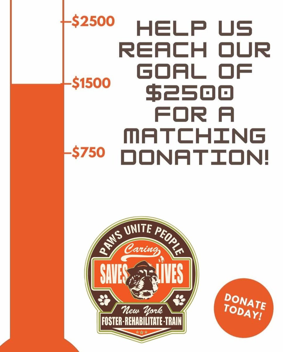 PawsUnitePeople's tweet image. 🚨 Matching Challenge
We’re at $1,500 and climbing — help us reach $2,500 to unlock the full match!
🧡 Venmo: PawsUnitePeople
🧡 Paypal.me/pawsunitepeople 
🧡 Zelle: meredith@pawsunitepeople.com 

#DonateToday #MatchingChallenge #PawsUnitePeople #DoubleYourImpact #AnimalRescue
