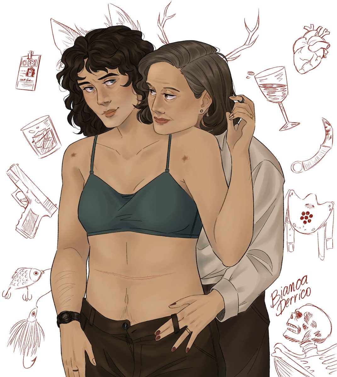 bianca_derrico's tweet image. I love you fem hannigram I love you #hannigram #fanart #hannibal